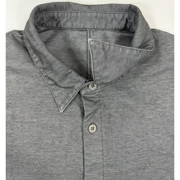 Lululemon Mens Shirt Long Sleeve Button Size XL Oxford Gray Performance Casual - Picture 4 of 10